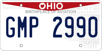 OH license plate GMP2990
