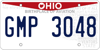 OH license plate GMP3048