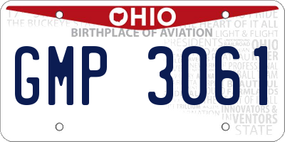 OH license plate GMP3061