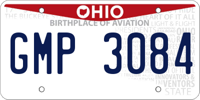 OH license plate GMP3084