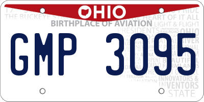 OH license plate GMP3095