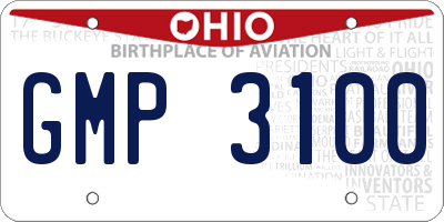 OH license plate GMP3100