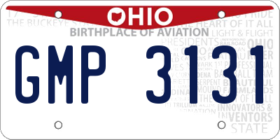 OH license plate GMP3131