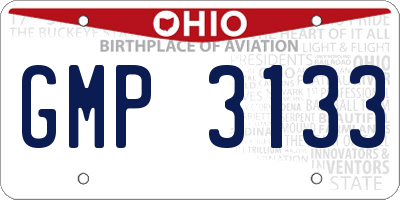 OH license plate GMP3133