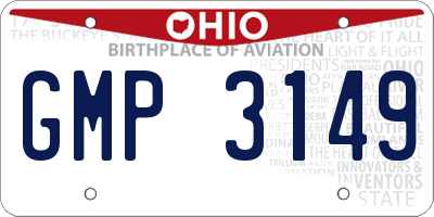 OH license plate GMP3149