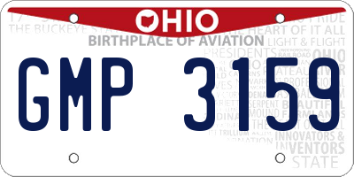 OH license plate GMP3159