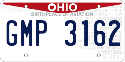 OH license plate GMP3162