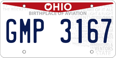 OH license plate GMP3167