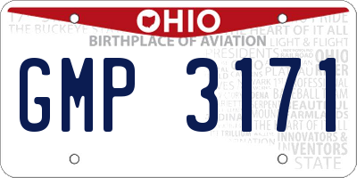 OH license plate GMP3171