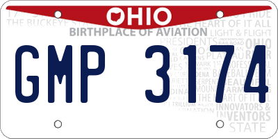 OH license plate GMP3174