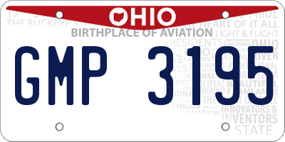 OH license plate GMP3195