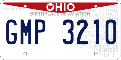 OH license plate GMP3210
