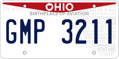 OH license plate GMP3211