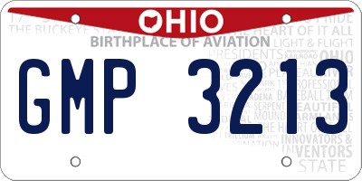 OH license plate GMP3213