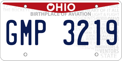 OH license plate GMP3219