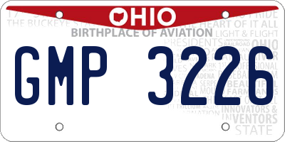 OH license plate GMP3226