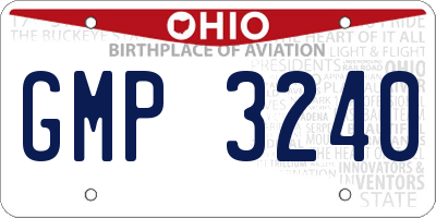OH license plate GMP3240
