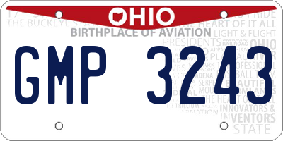 OH license plate GMP3243