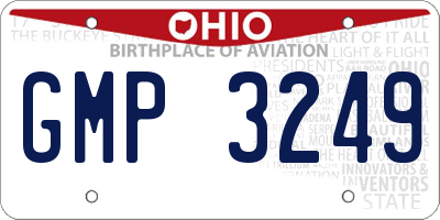OH license plate GMP3249