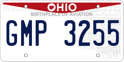 OH license plate GMP3255