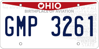 OH license plate GMP3261