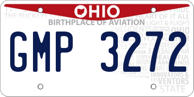 OH license plate GMP3272