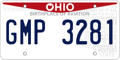 OH license plate GMP3281