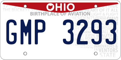 OH license plate GMP3293