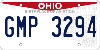 OH license plate GMP3294