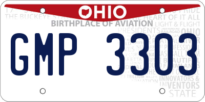 OH license plate GMP3303