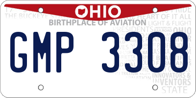 OH license plate GMP3308