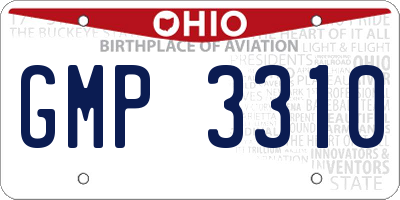 OH license plate GMP3310