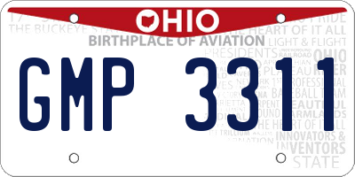 OH license plate GMP3311