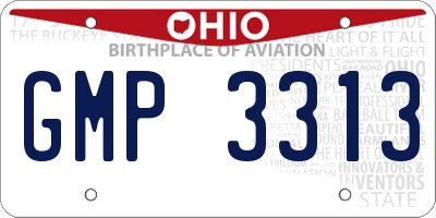 OH license plate GMP3313