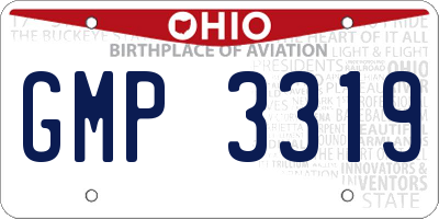 OH license plate GMP3319