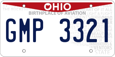 OH license plate GMP3321
