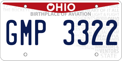 OH license plate GMP3322