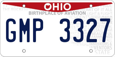 OH license plate GMP3327