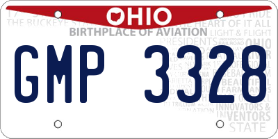 OH license plate GMP3328