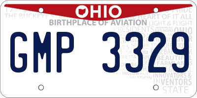 OH license plate GMP3329
