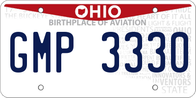 OH license plate GMP3330
