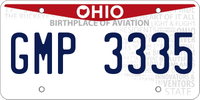 OH license plate GMP3335