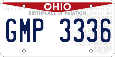 OH license plate GMP3336