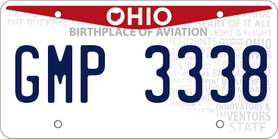 OH license plate GMP3338