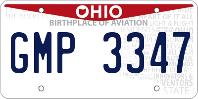 OH license plate GMP3347