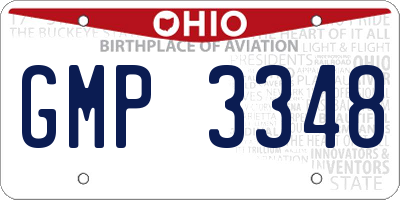 OH license plate GMP3348