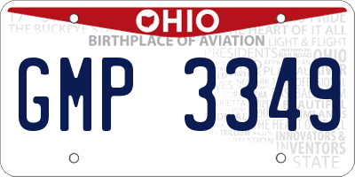 OH license plate GMP3349