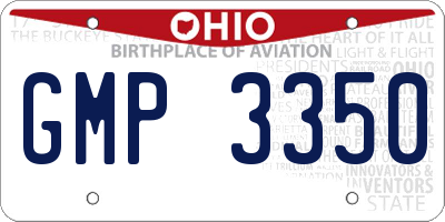 OH license plate GMP3350