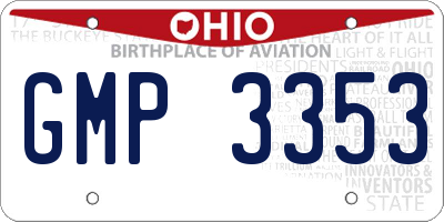 OH license plate GMP3353