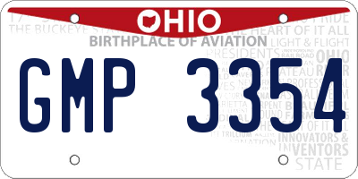 OH license plate GMP3354